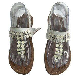 Secret Celebrity Honey Nectar Floral Thong Slingback Flats Sandals 7 Casual NEW